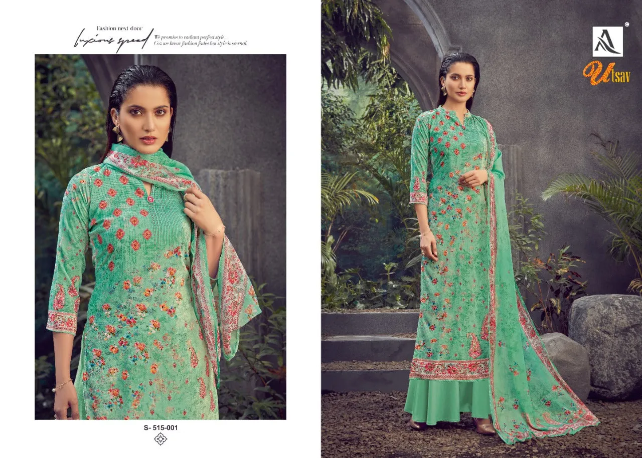 Alok Suits Presents Utsav Viscose Velvet Printed Fancy Designer Salwar Kameez