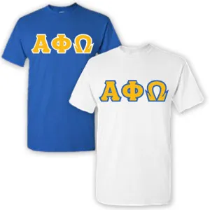 Alpha Phi Omega Lettered T-Shirt, 2-Pack Bundle Deal - TWILL