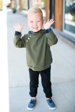 Ampersand Ave - Kids' Double Hood(TM) Hoodie in Evergreen Buffalo