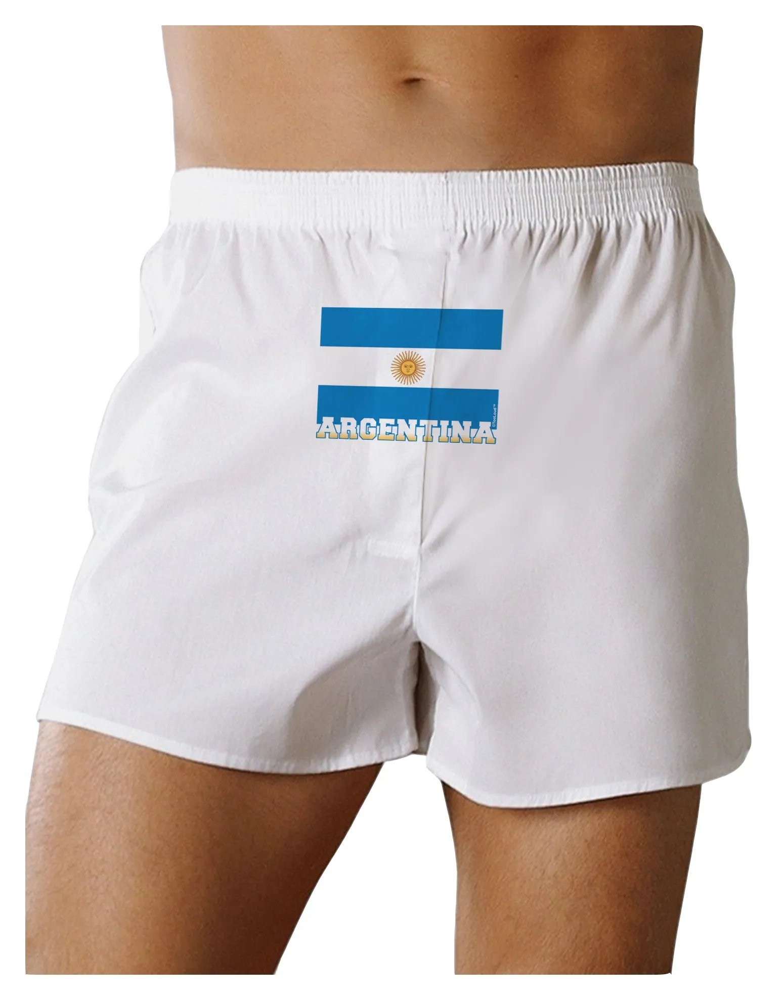Argentina Flag Front Print Boxer Shorts