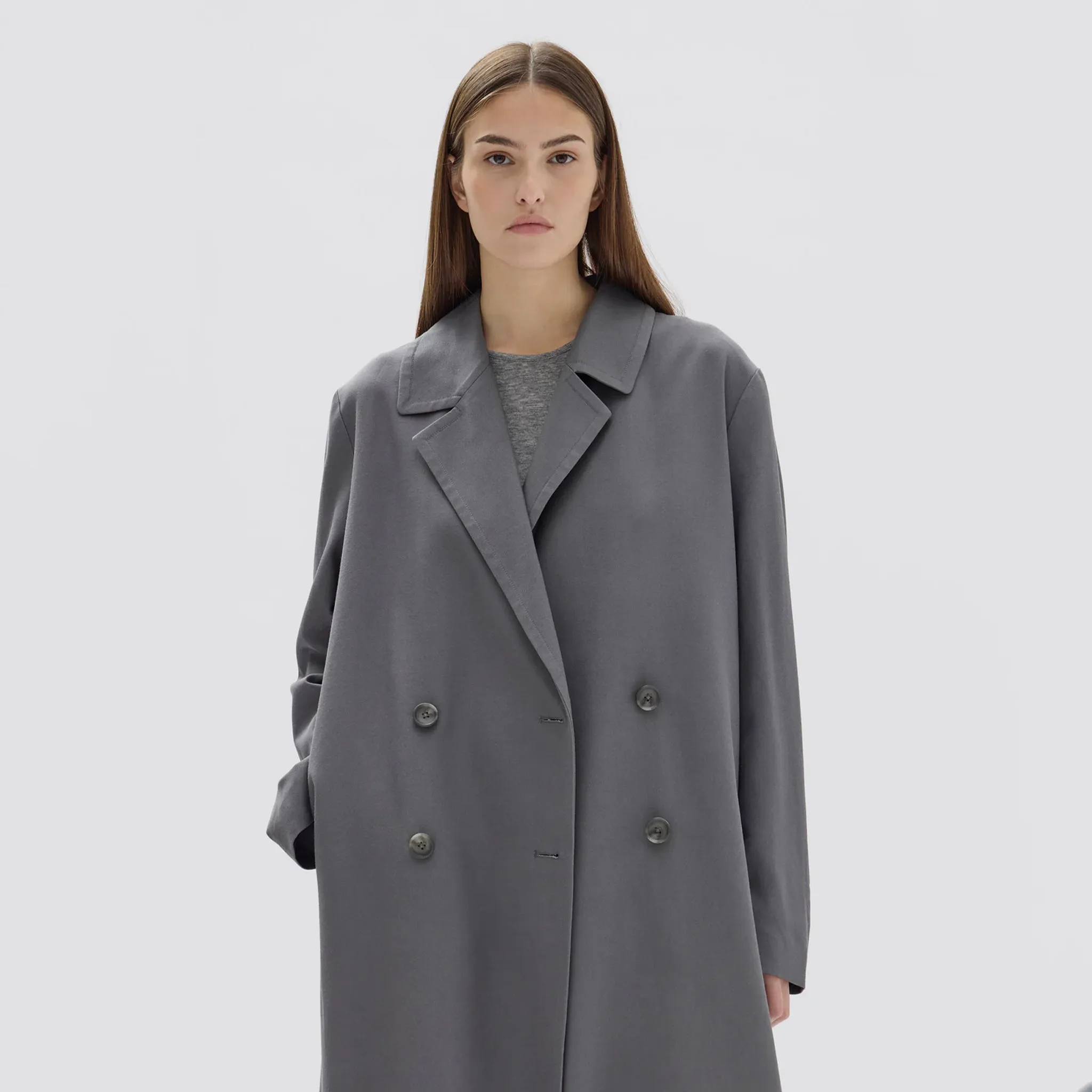 Assembly Label Kirby Twill Trench - Dark Ash