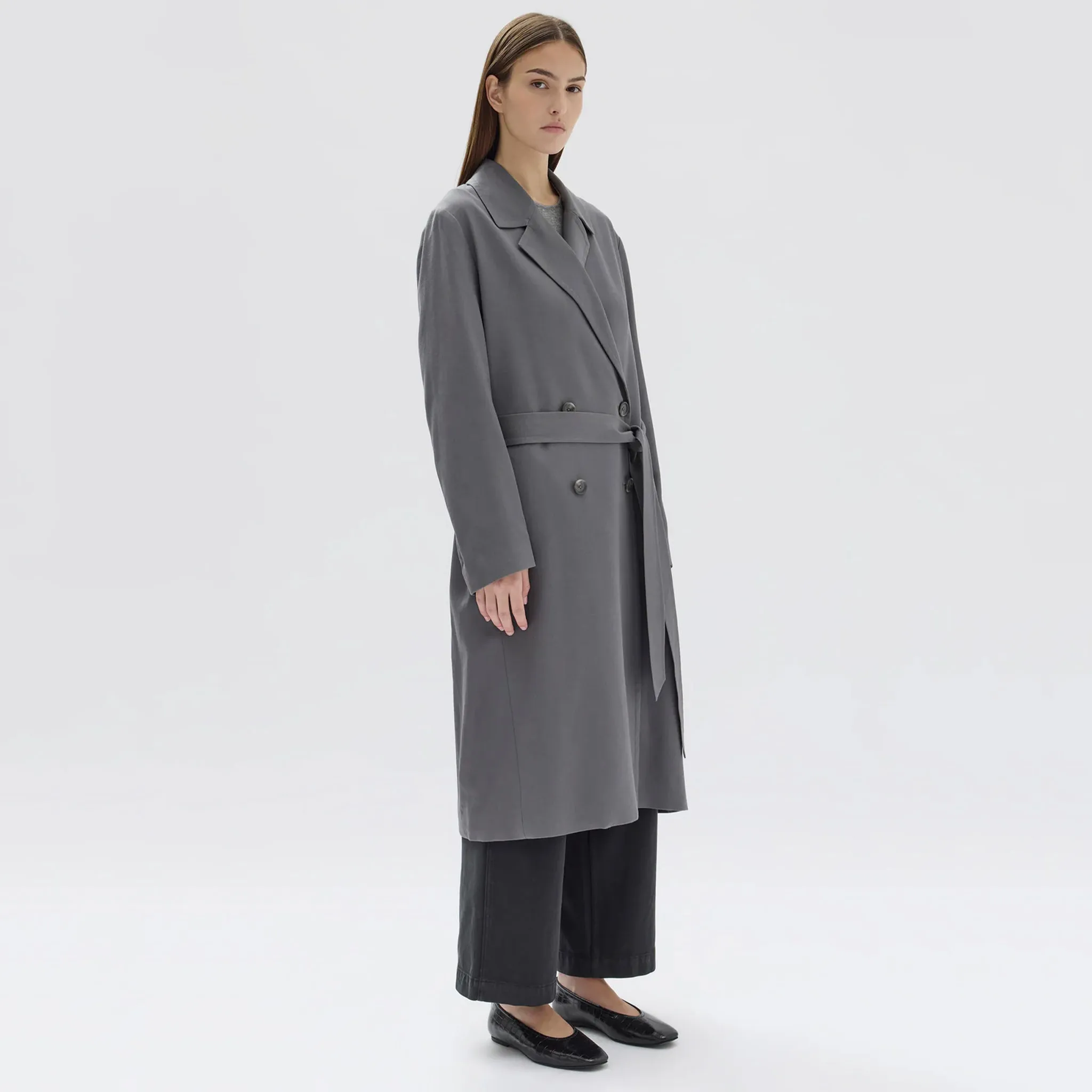 Assembly Label Kirby Twill Trench - Dark Ash