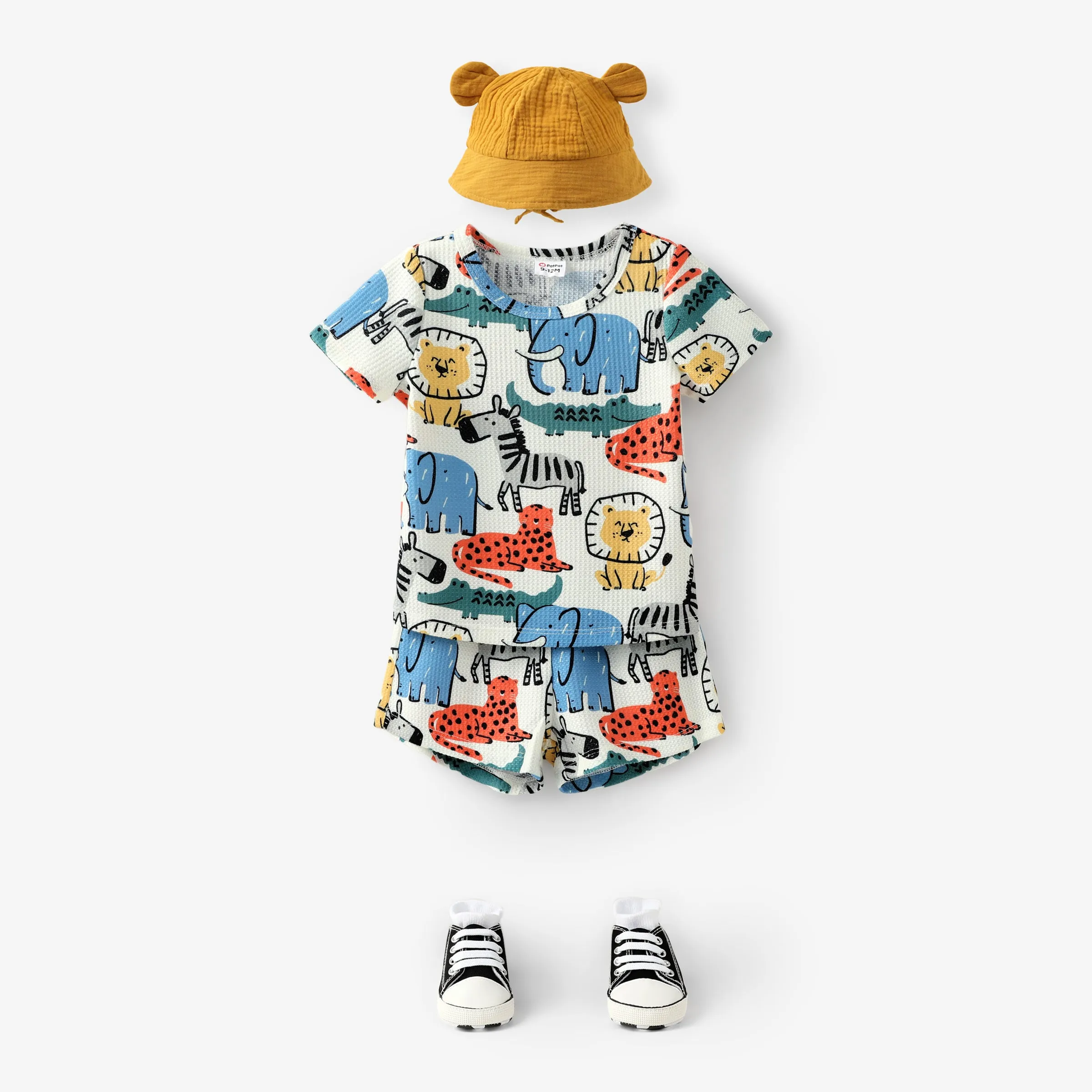 Baby Boy 2pcs Animal Print Tee and Shorts Set