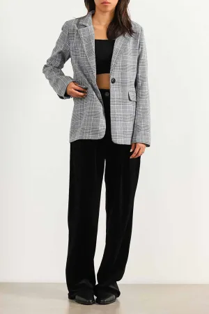 BASIC CHECKERED BLAZER