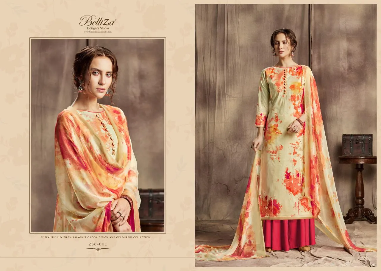 BELLIZA DESIGNER STUDIO FLORALS VOL.2 PREMIUM COTTON DRESS MATERIAL