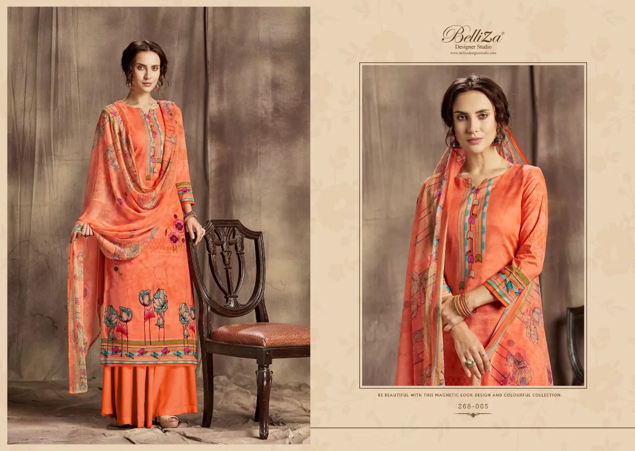 BELLIZA DESIGNER STUDIO FLORALS VOL.2 PREMIUM COTTON DRESS MATERIAL