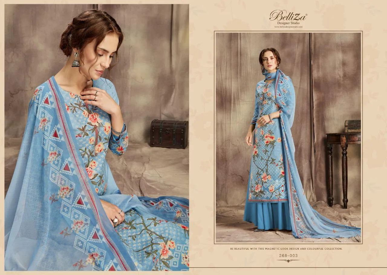 BELLIZA DESIGNER STUDIO FLORALS VOL.2 PREMIUM COTTON DRESS MATERIAL