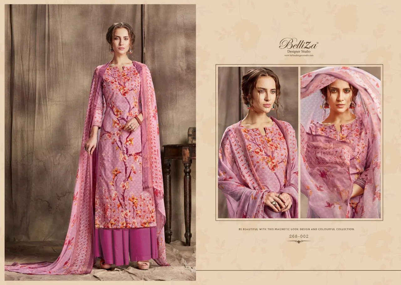 BELLIZA DESIGNER STUDIO FLORALS VOL.2 PREMIUM COTTON DRESS MATERIAL
