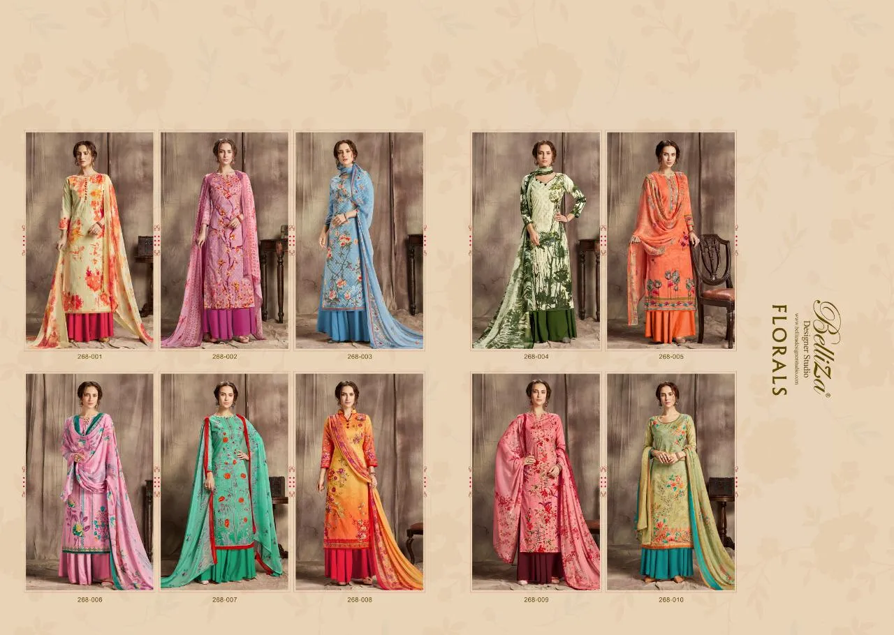 BELLIZA DESIGNER STUDIO FLORALS VOL.2 PREMIUM COTTON DRESS MATERIAL