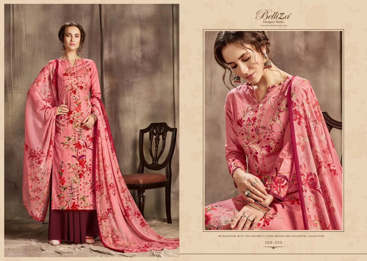BELLIZA DESIGNER STUDIO FLORALS VOL.2 PREMIUM COTTON DRESS MATERIAL