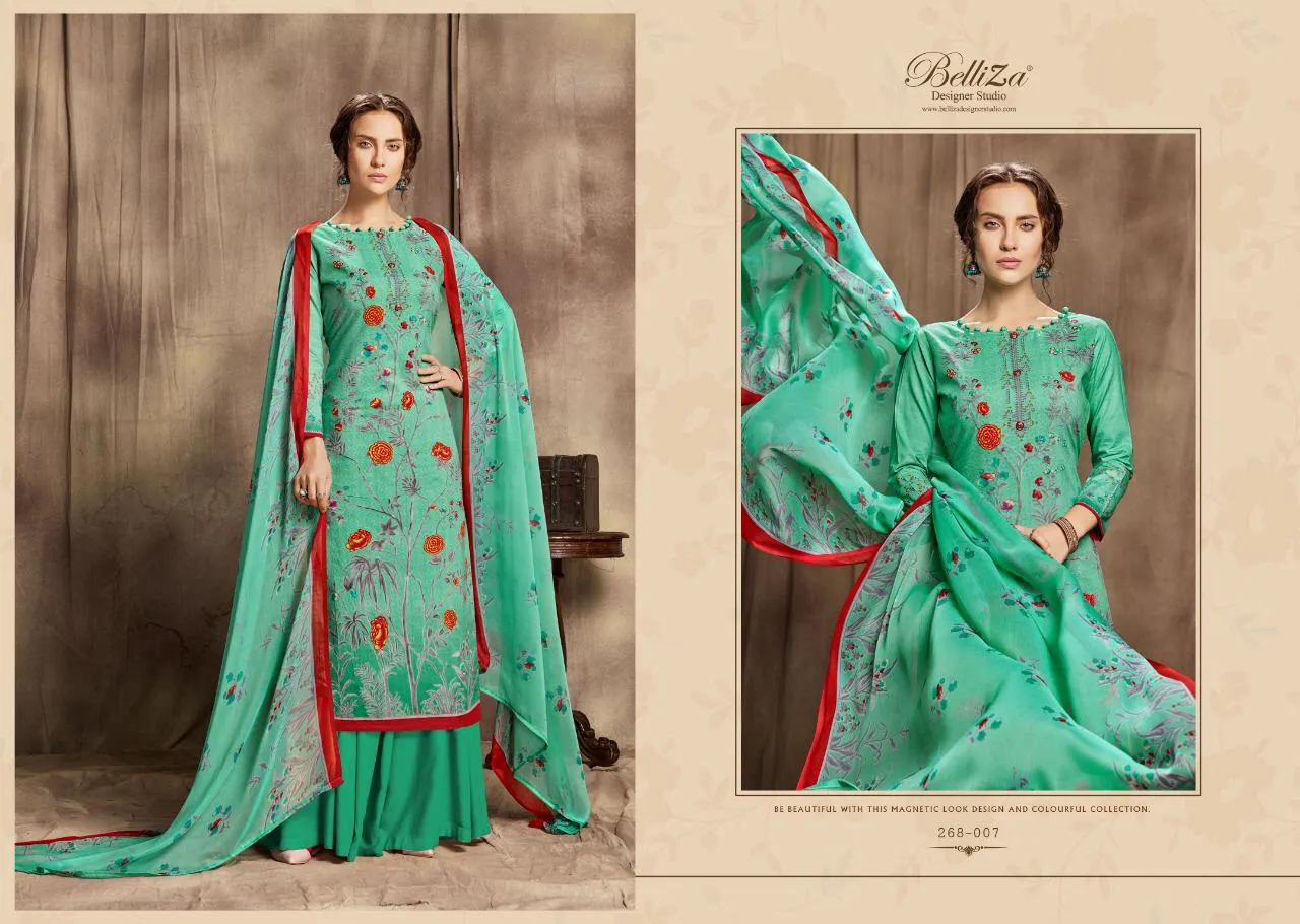 BELLIZA DESIGNER STUDIO FLORALS VOL.2 PREMIUM COTTON DRESS MATERIAL