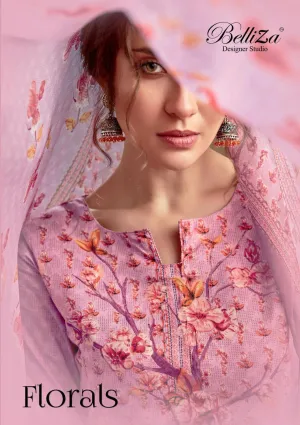 BELLIZA DESIGNER STUDIO FLORALS VOL.2 PREMIUM COTTON DRESS MATERIAL