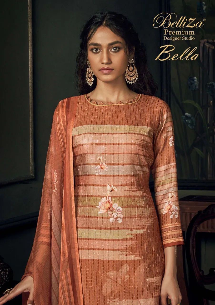 Belliza Designer Studio Launched Bella Pashmina Printed Embroidery Work Fancy Designer Salwar Kameez