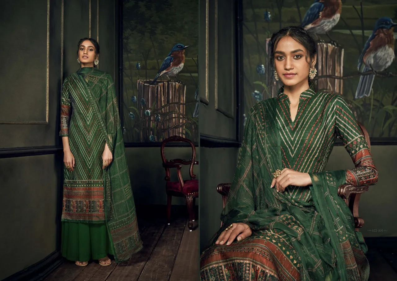 Belliza Designer Studio Launched Bella Pashmina Printed Embroidery Work Fancy Designer Salwar Kameez