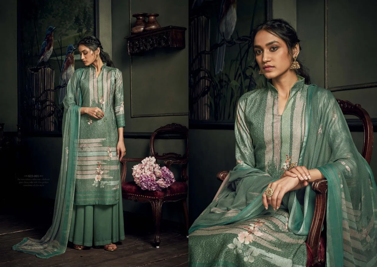 Belliza Designer Studio Launched Bella Pashmina Printed Embroidery Work Fancy Designer Salwar Kameez