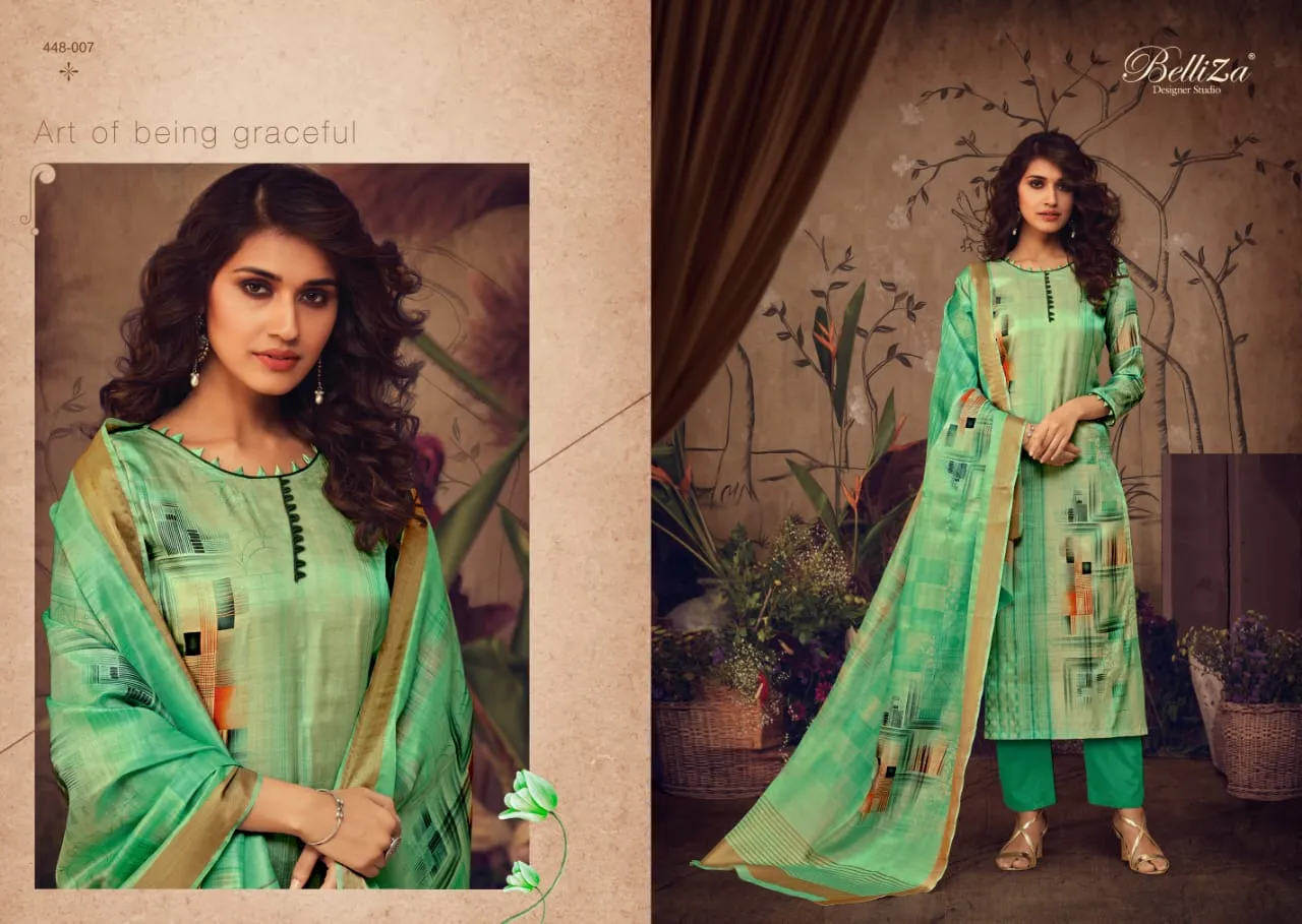 Belliza Designer Studio Presents Maanya Modal Satin Printed Fancy Designer Salwar Suits