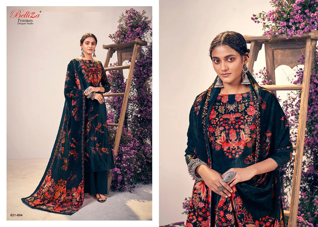 Belliza Designer Studio Presents Rangriti Velvet Printed Fancy Designer Salwar Kameez