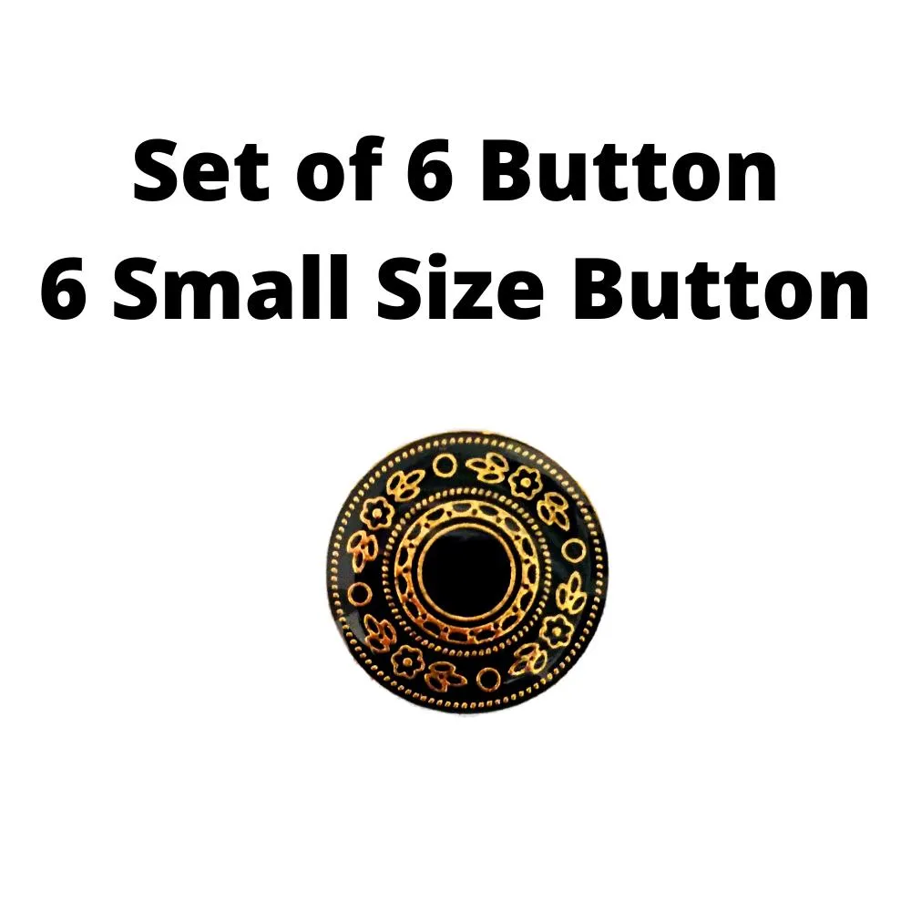 Black Gold Designer Metal Suit Buttons