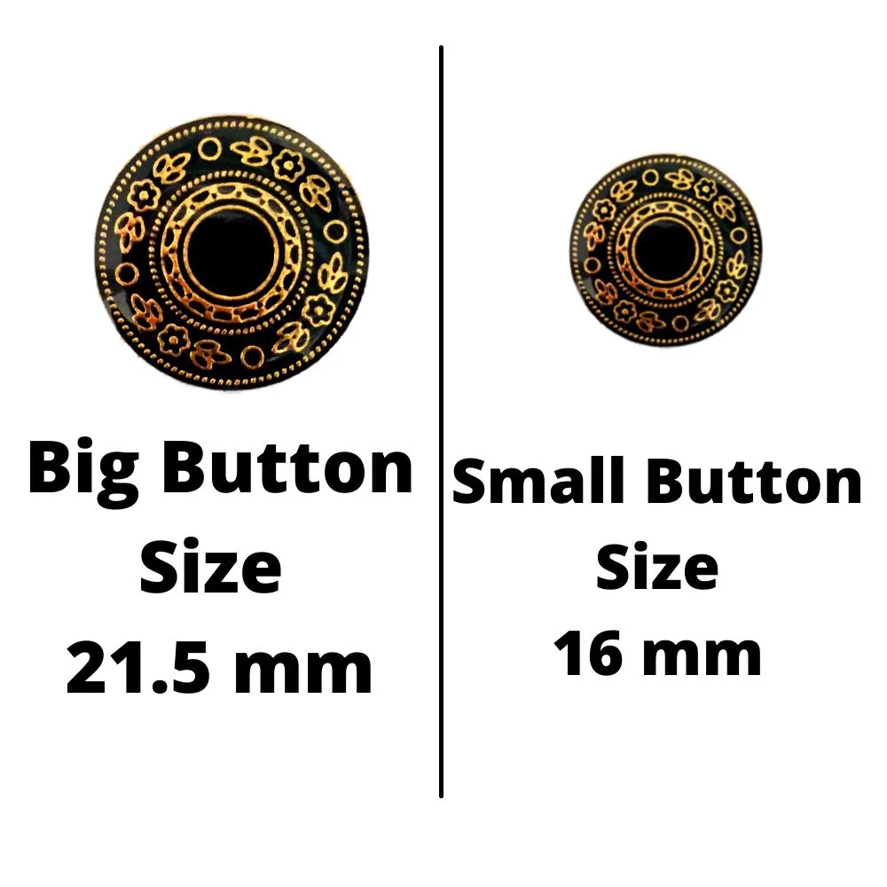 Black Gold Designer Metal Suit Buttons