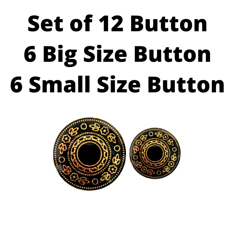 Black Gold Designer Metal Suit Buttons