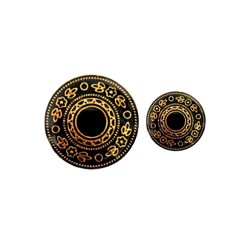Black Gold Designer Metal Suit Buttons