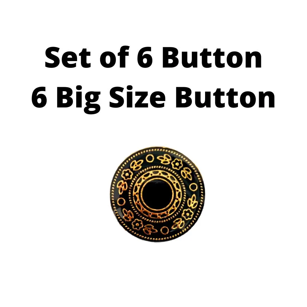 Black Gold Designer Metal Suit Buttons