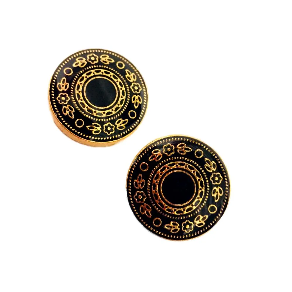 Black Gold Designer Metal Suit Buttons