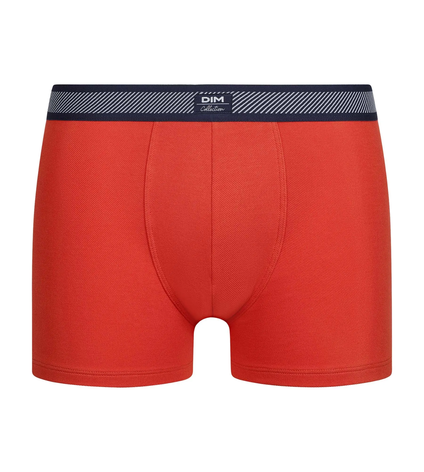 Boxer homme en coton modal piqué et ceinture rayée Orange Dim Smart