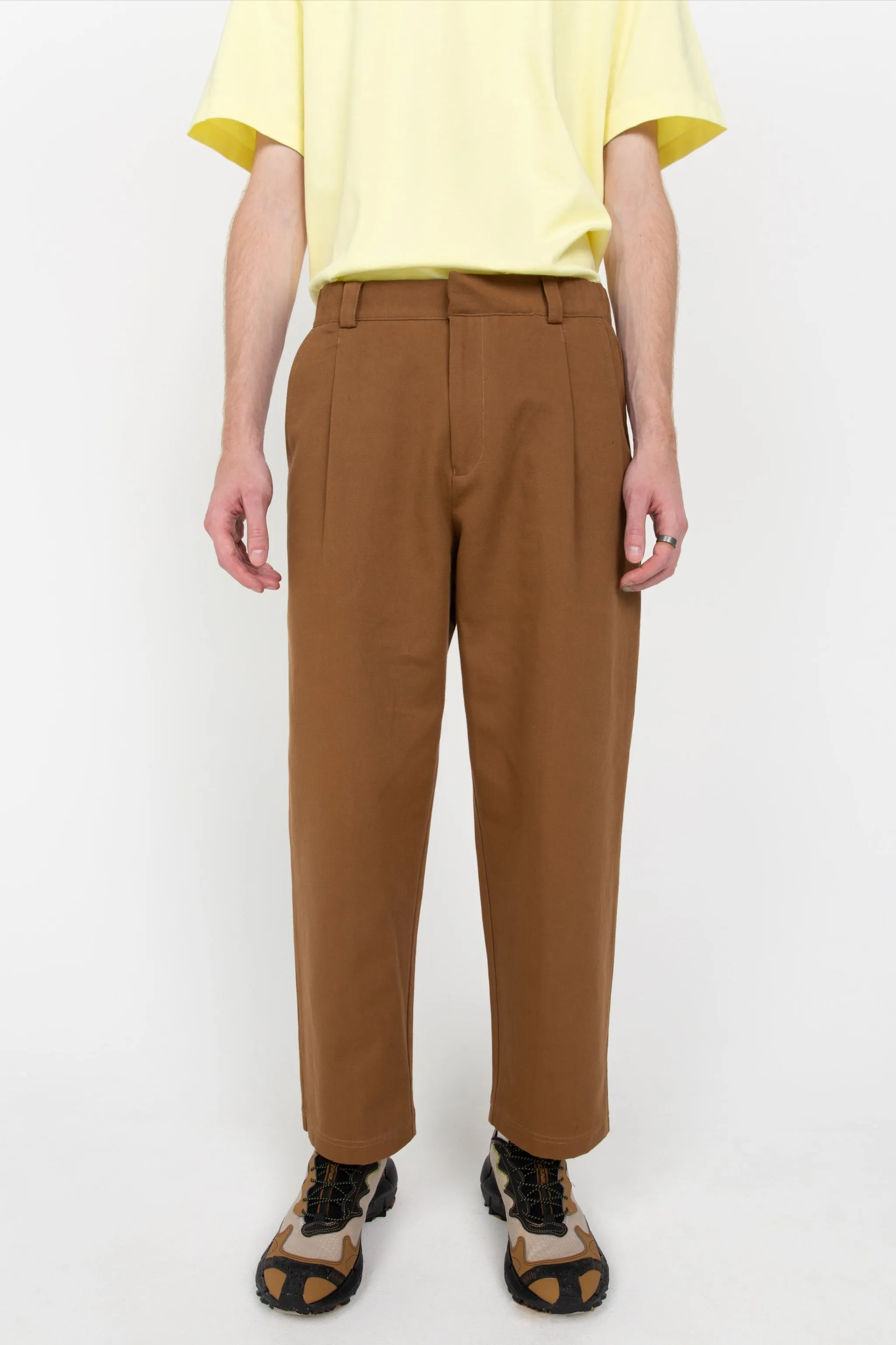 Brown men's tailored trousers