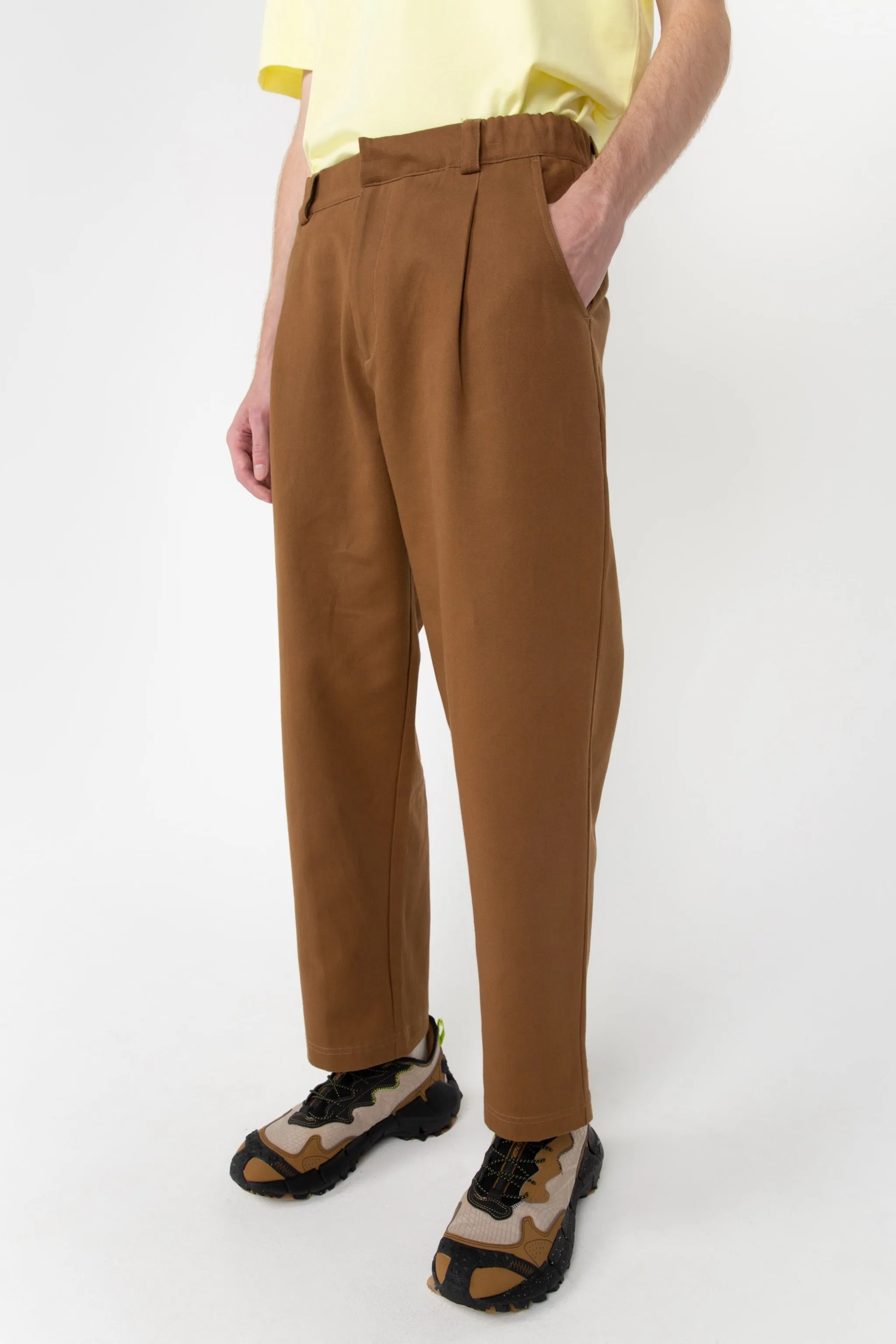 Brown men's tailored trousers