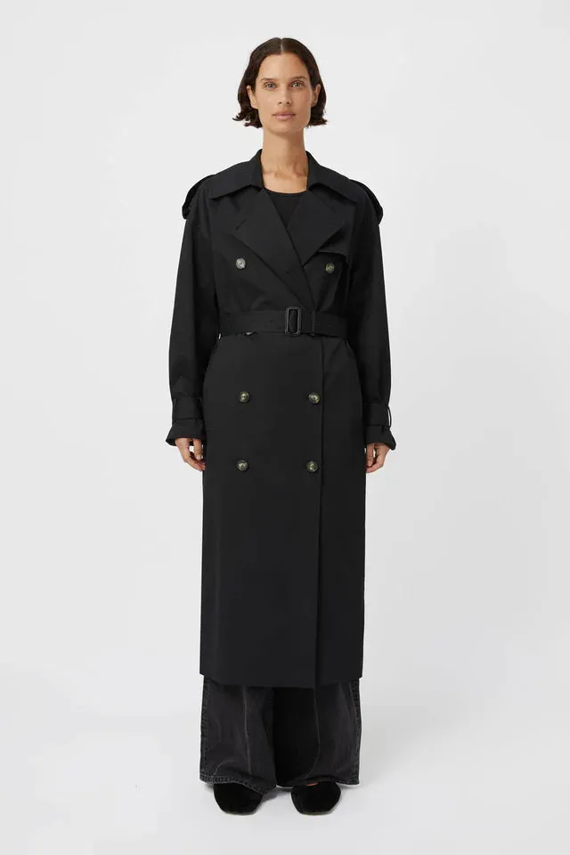 Camilla and Marc Evans Classic Trench Coat in Black