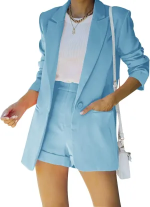 Cicy Bell Women's Blazer Matching Shorts Sets 2 Piece Outfits Short Suits