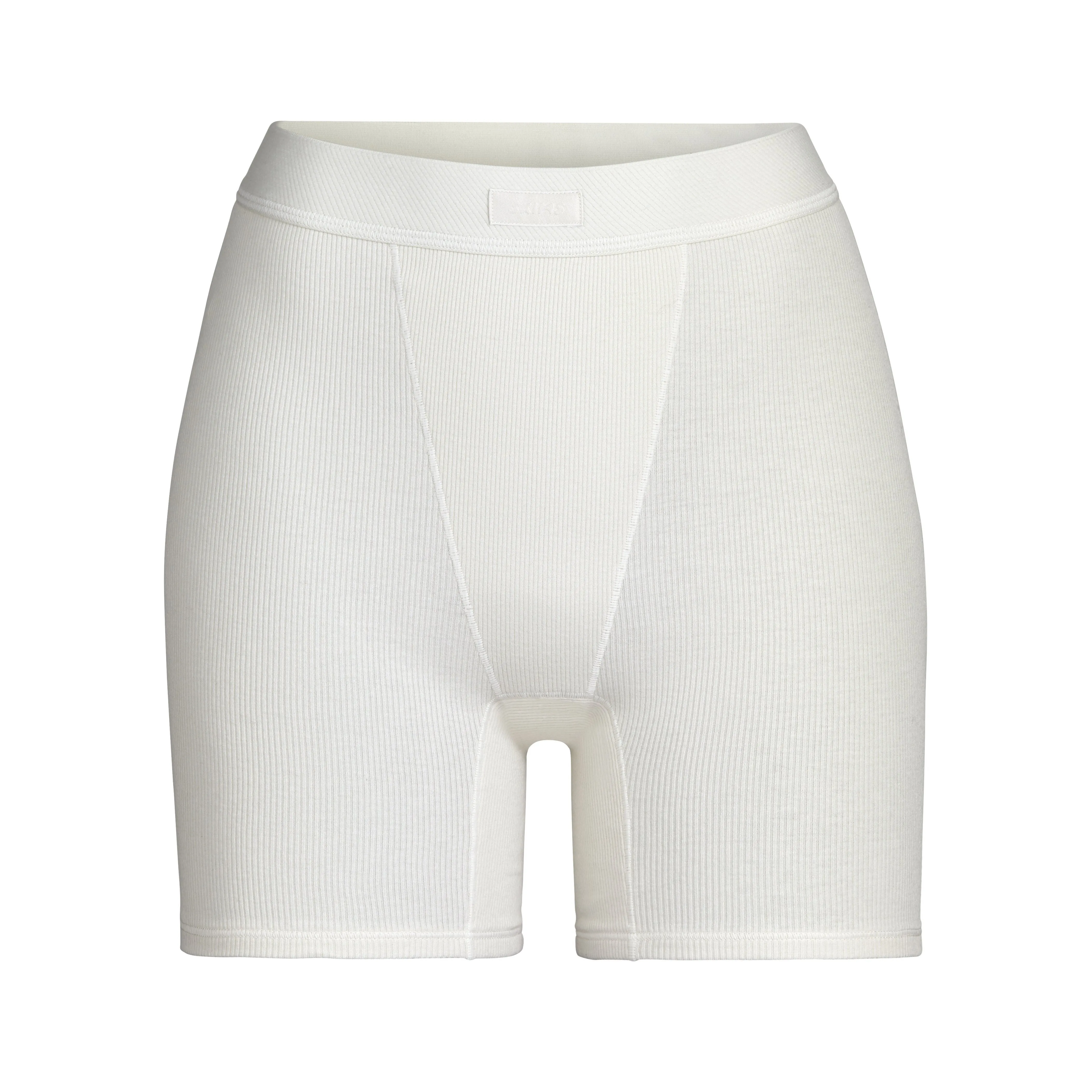 COTTON RIB BOXER | BONE