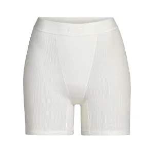 COTTON RIB BOXER | BONE