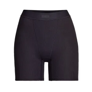 COTTON RIB BOXER | SOOT