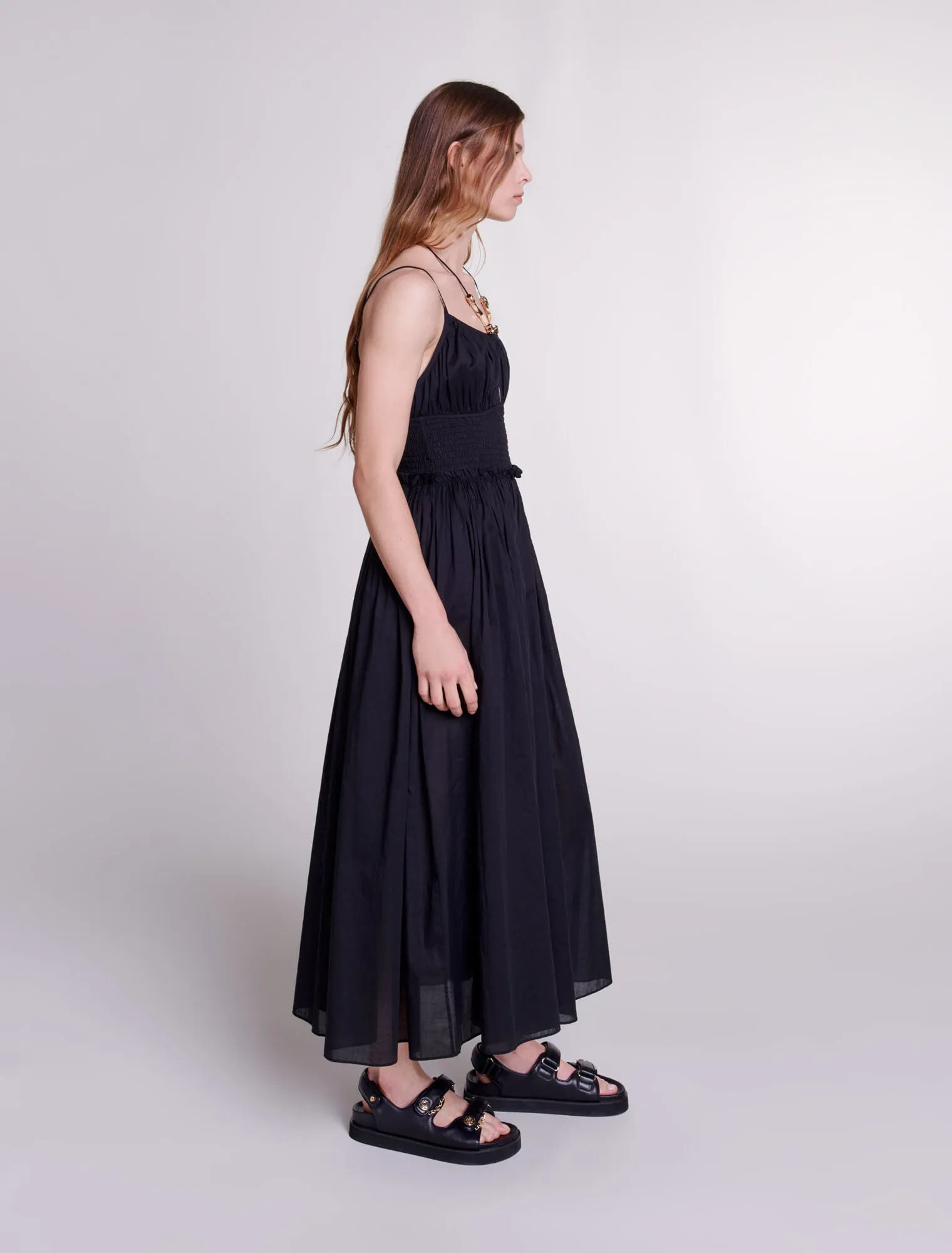 Dress with beaded ties