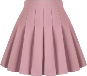 Dressever Women's Pleated Skirts Mini Skater Basic Skirt High Waist Tennis Skirt School Uniform Cheerleader Skirts