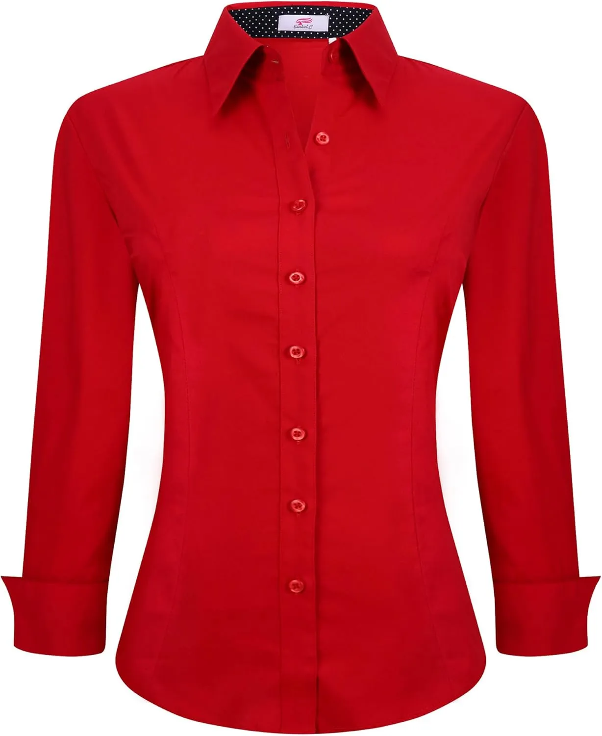 Esabel.C Womens Button Down Shirts Long Sleeve Regular Fit Stretch Work Blouse