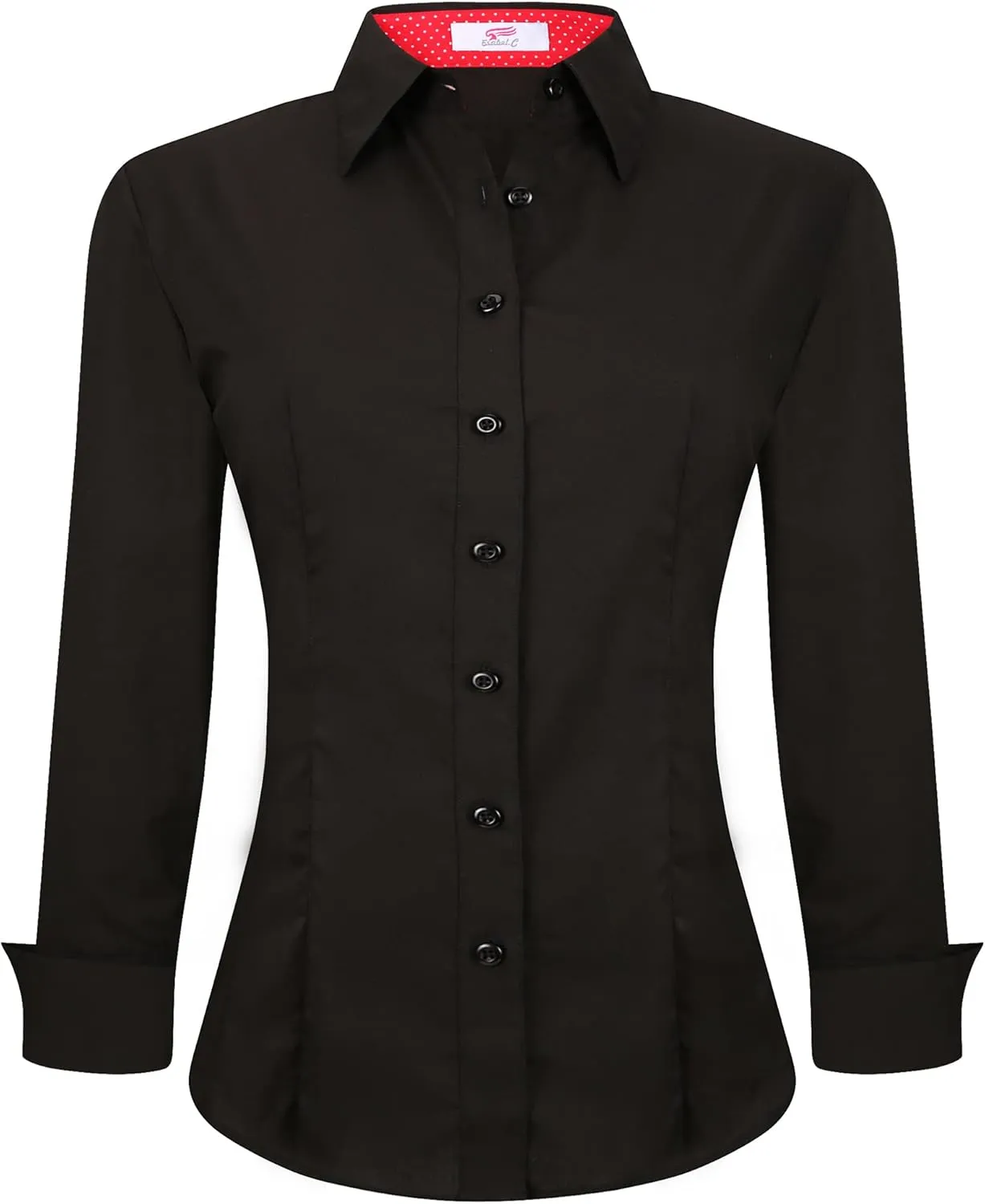 Esabel.C Womens Button Down Shirts Long Sleeve Regular Fit Stretch Work Blouse