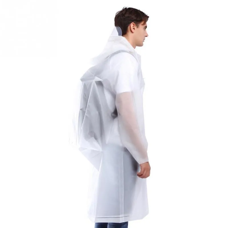 EVA Thick Rainwear Universal Poncho Waterproof Hiking Tour Hooded Rain Coat Schoolbag Position