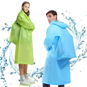 EVA Thick Rainwear Universal Poncho Waterproof Hiking Tour Hooded Rain Coat Schoolbag Position