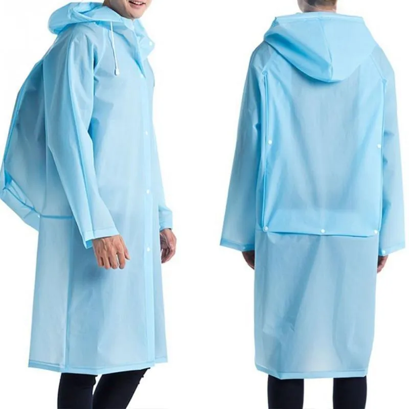EVA Thick Rainwear Universal Poncho Waterproof Hiking Tour Hooded Rain Coat Schoolbag Position
