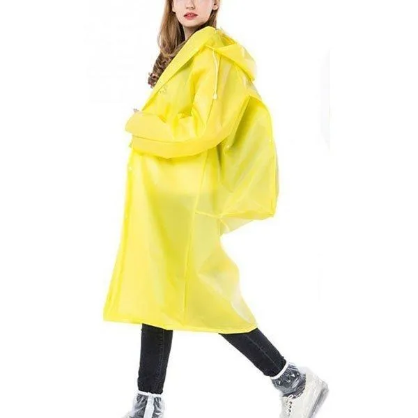 EVA Thick Rainwear Universal Poncho Waterproof Hiking Tour Hooded Rain Coat Schoolbag Position