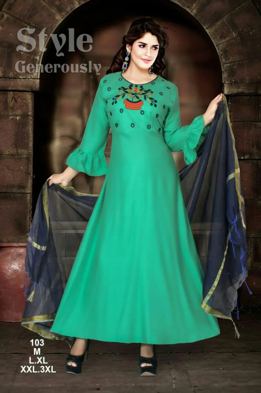 Fashion Talk Kanasu Rayon Fabric Heavy Designer Salwar Kameez