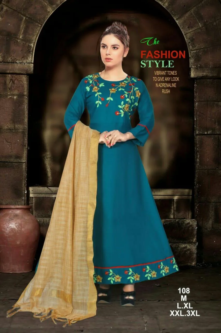 Fashion Talk Kanasu Rayon Fabric Heavy Designer Salwar Kameez