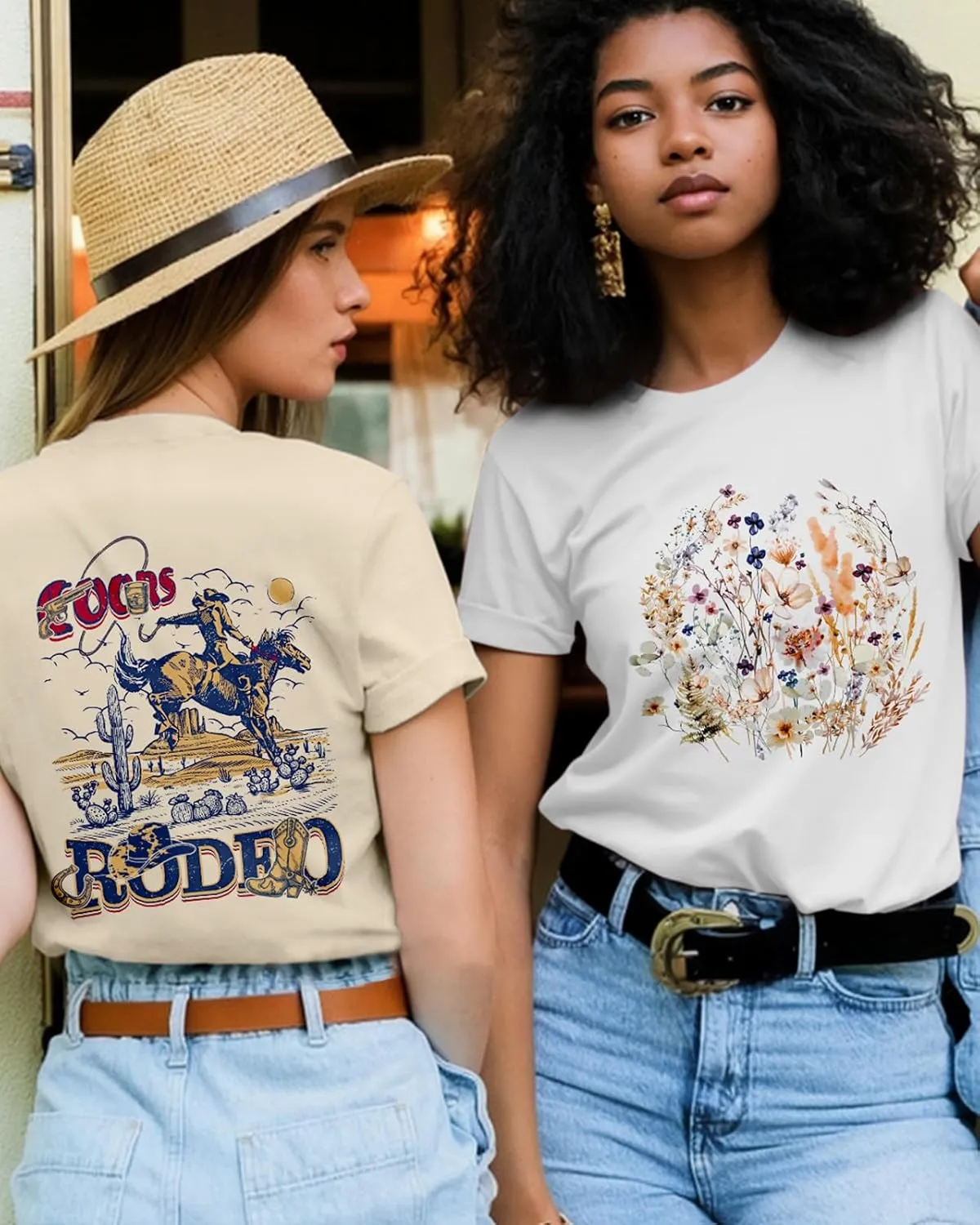 Flafens T Shirts for Women Graphic Tees - Womens T-Shirts Cotton Cute Fit Tshirts Teens Girls