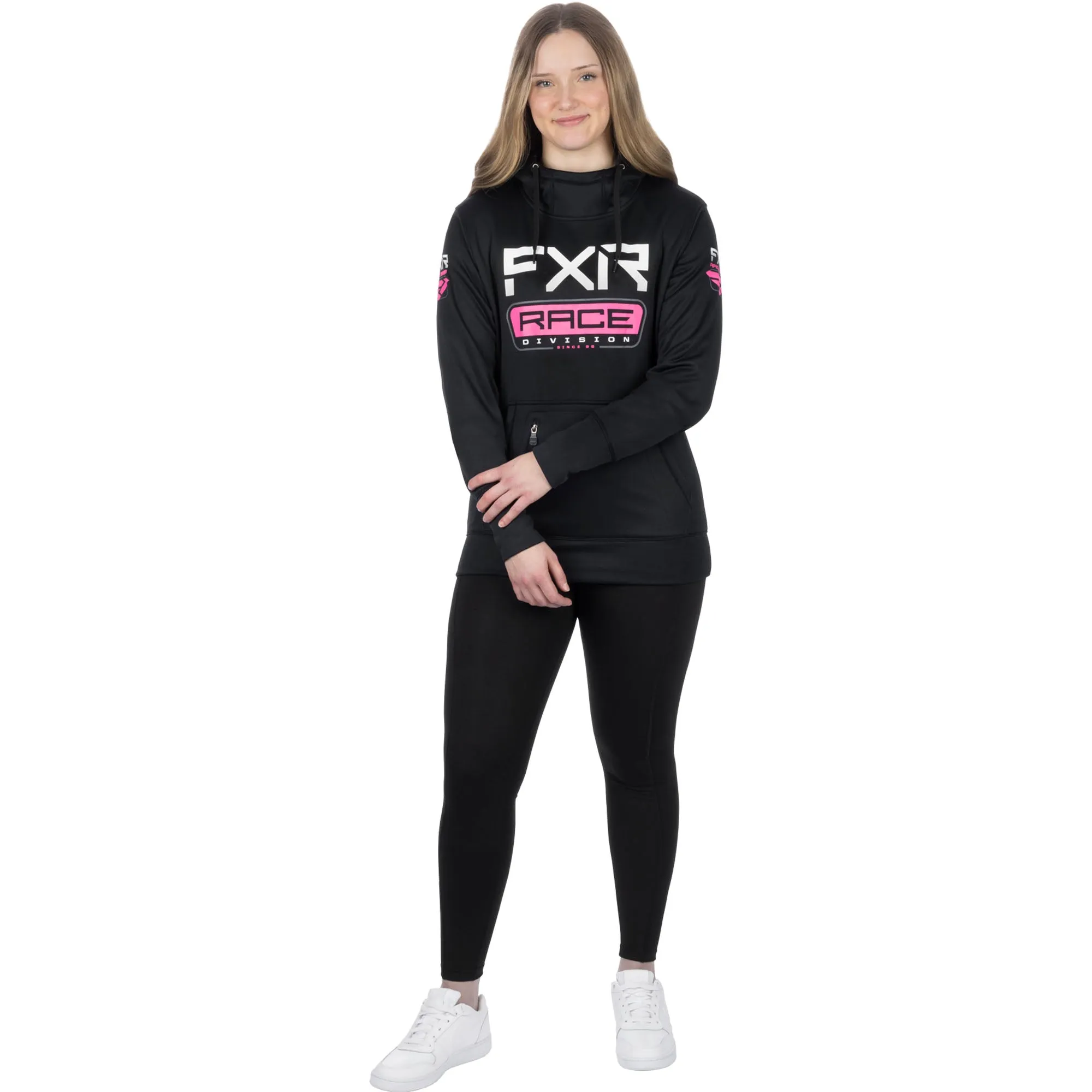 FXR Race Division Tech Pullover Hoodie Black/E Pink