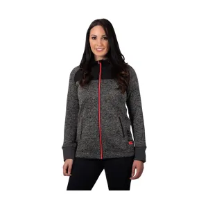 FXR Womens Fusion Sweater Hoodie Charcoal Heather/Coral Grey
