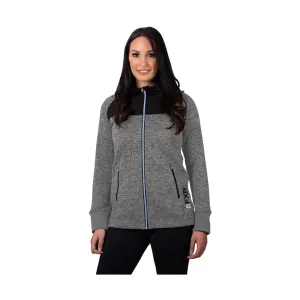 FXR Womens Fusion Sweater Hoodie White Heather/Sky Blue Grey