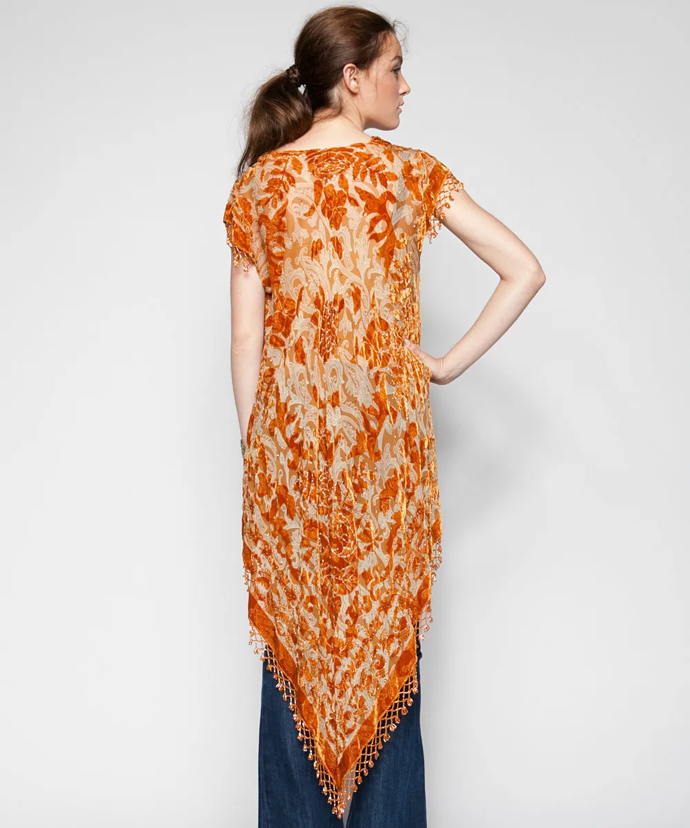 GOLDEN SOFIA CAP SLEEVE KIMONO